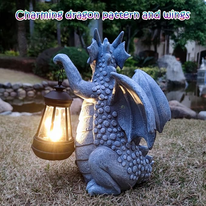 Dragon Solar Outdoor Garden Statue - Image 7