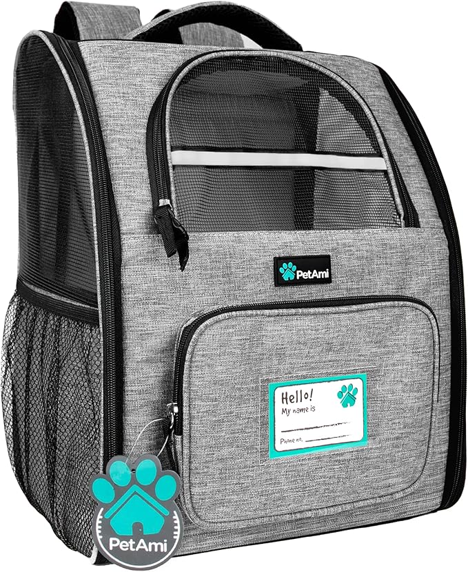PetAmi Dog Backpack Carrier for Small Large Cat, Ventilated Pet Hiking Backpack by PetAmi