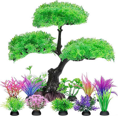 Ameliade Aquarium Artificial Plastic Plants Decoration, Aquarium Tree Decor Set by Ameliade