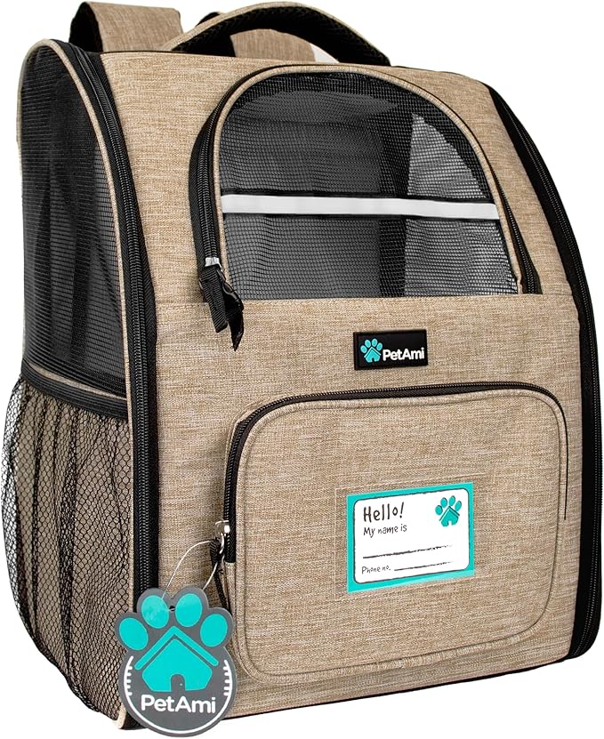 PetAmi Dog Backpack Carrier for Small Large Cat, Ventilated Pet Hiking Backpack by PetAmi