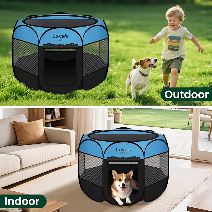 Love's cabin Pet Puppy Dog Playpen, Large Dog Tent Crates Cage Indoor/Outdoor - Image 5