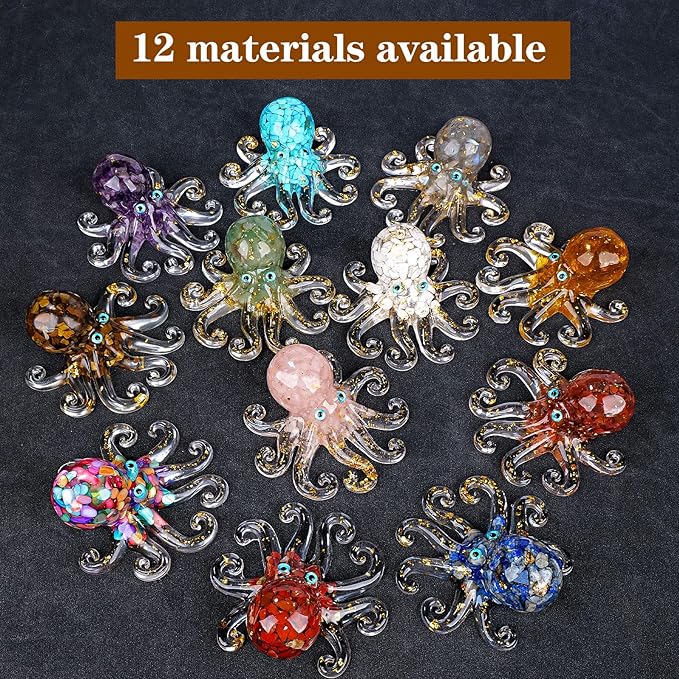 Natural Crystal Gravel Octopus Resin Marine Animals Fish Tank Decorative - Image 6