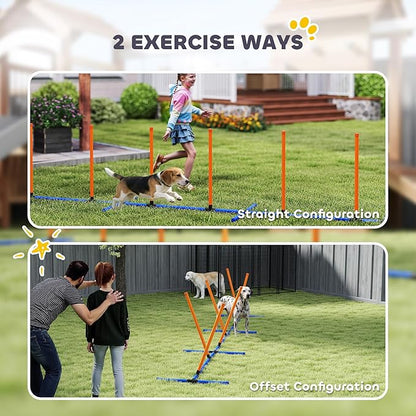 PawHut Adjustable Dog Agility Training Equipment, Dog Agility Course Backyard - Image 4