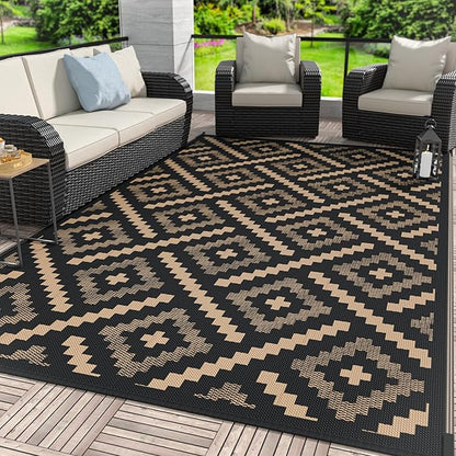 GENIMO Outdoor Rug for Patio Clearance, Reversible Plastic Straw Rugs for RV by GENIMO