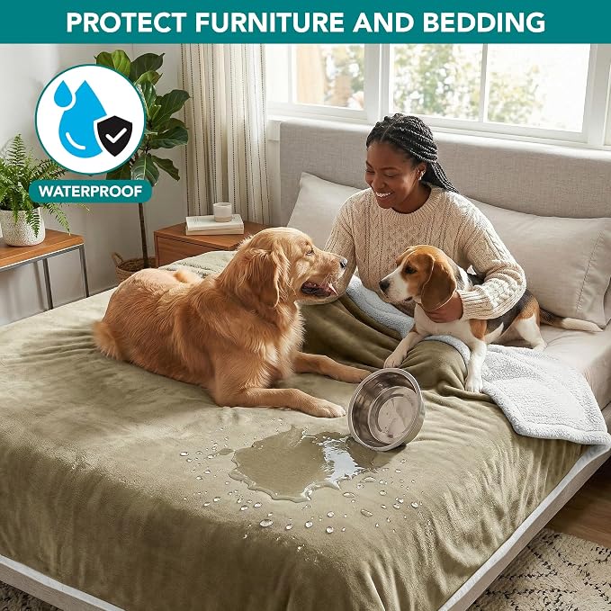 PetAmi Waterproof Dog Blanket for Queen Bed Large XL Dog Throw for Couch Cover - Image 2
