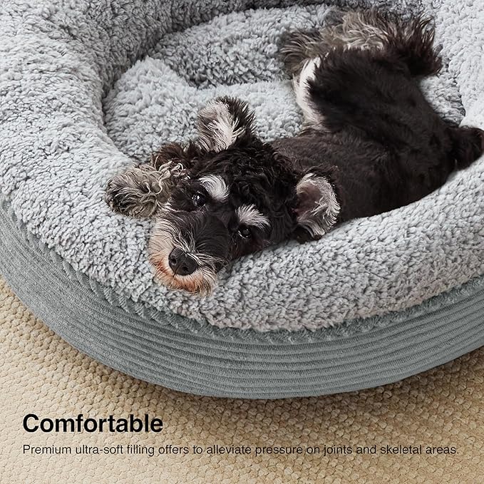 Love's cabin Round Donut Cat and Dog Cushion Bed, 25in Pet Bed - Image 6
