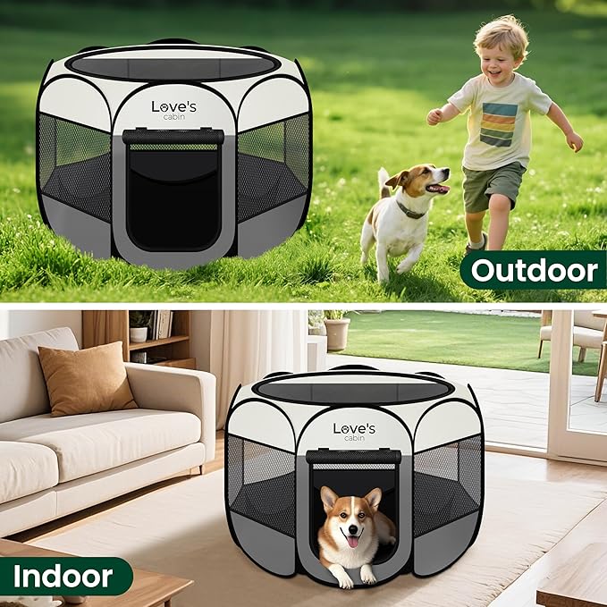 Love's cabin Pet Puppy Dog Playpen, Small Dog Tent Crates Cage Indoor/Outdoor - Image 7
