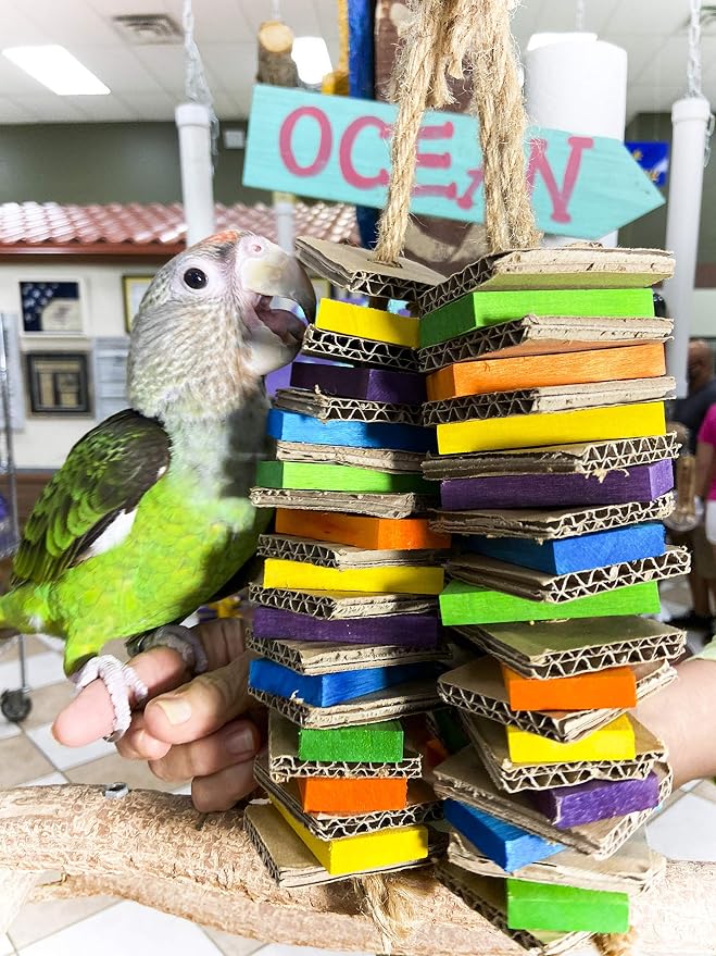 Birds LOVE Chew-Tastic Triple Tower of Shredded Fun Medium Bird Toy - Image 2