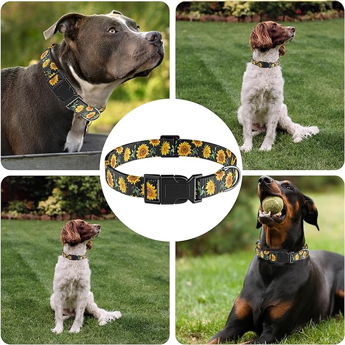Dog Collar for Boys Girls, Sunflower Puppy Collar for Small Medium Large Dogs - Image 6