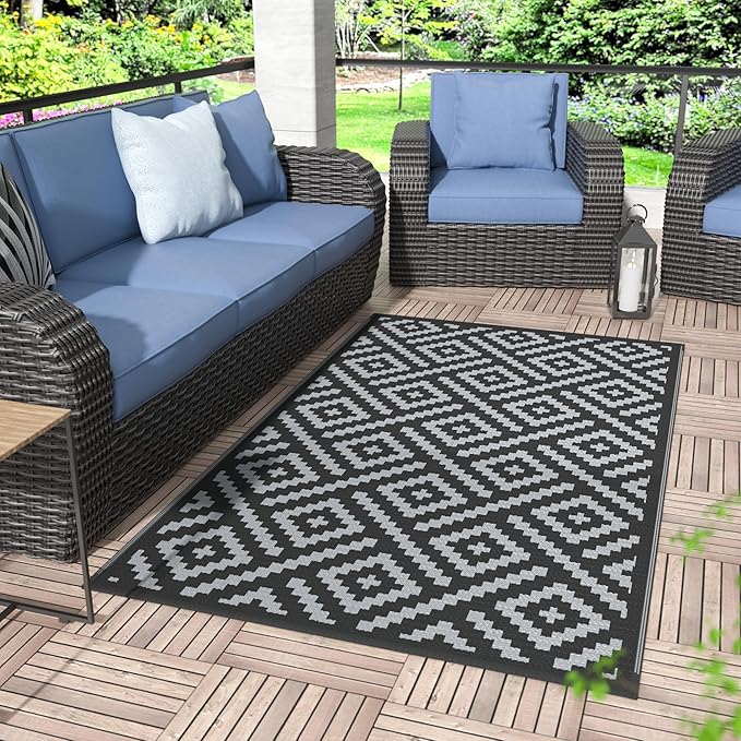GENIMO Outdoor Rugs 3x5 Waterproof, Reversible Mats, Outdoor Area Rug, Plastic by GENIMO