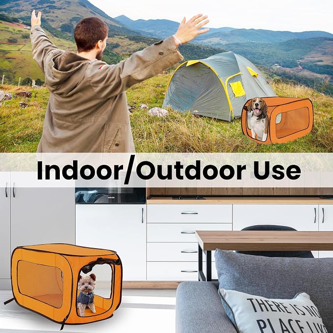 Beatrice Home Fashions Portable, Collapsible, Pop Up Kennel Travel Cat and Dog - Image 6