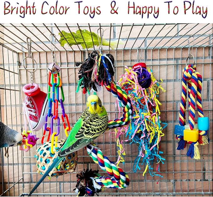 Bird Toys for Parakeet，ESRISE Parrot Conure Chewing Shredding Foraging Toys - Image 3