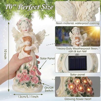 Chunful Solar Angel Dog Memorial Statue 10" Resin Pet Memorial Gift - Image 2
