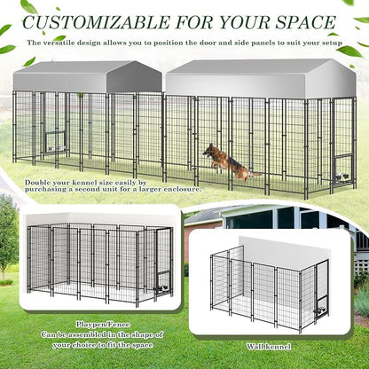 Grepatio Outdoor Dog Kennel for Large Dogs, Heavy Duty Welded Wire Steel Dog - Image 6