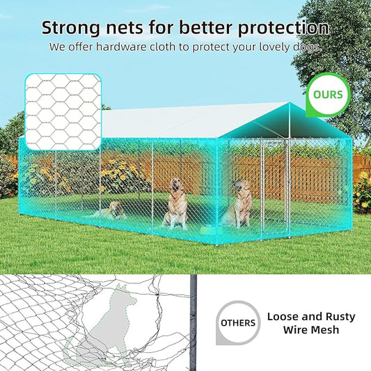 20'x10' Large Outdoor Dog Kennel, Heavy Duty Dog Enclosure - Image 2