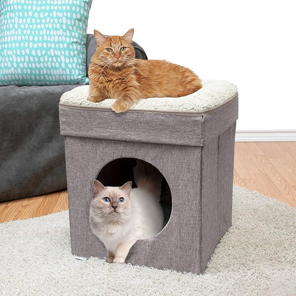 Kitty City Indoor Cat Cube Furniture, Tan Cube - Image 4