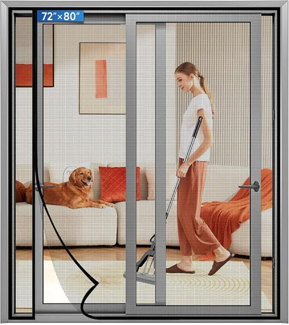 Magnetic Screen Door Left Right Side Opening Upgraded PET Mesh Greater Than by Longeas