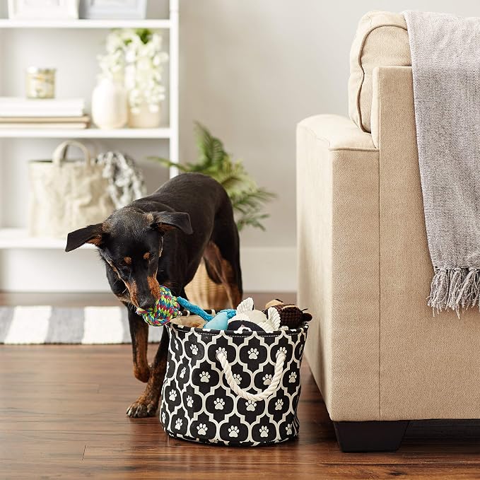 Bone Dry Pet Storage Collection Lattice Paw Print, Small Round - Image 5