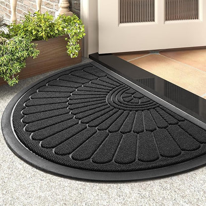 tchdio Door Mat Outdoor Indoor Entrance Doormat-Semicircular Durable Rubber Non by Tchdio