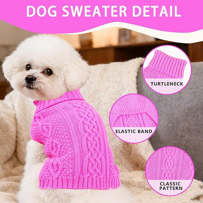 Dog Sweaters Small Dog Clothes Winter Turtleneck Puppy Sweater Warm Pet Cat - Image 3