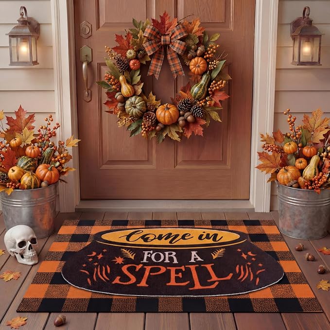 Tinideya 2 Pcs Halloween Door Mat Come in by Tinideya
