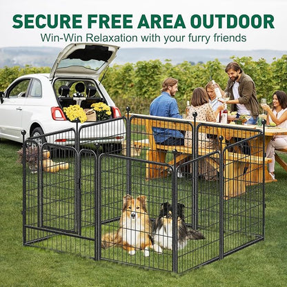 Dog Playpen Outdoor, 8 Panels 40" High Heavy Duty Metal Dog Pen, Pet Fence - Image 2