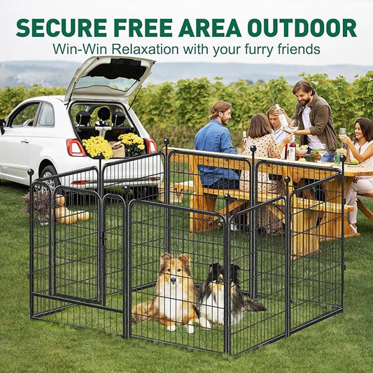 Dog Playpen Outdoor, 8 Panels 40" High Heavy Duty Metal Dog Pen, Pet Fence - Image 2