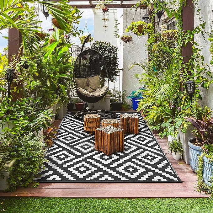 GENIMO Outdoor Rug for Patio Clearance, Reversible Plastic Camping Rugs - Image 3