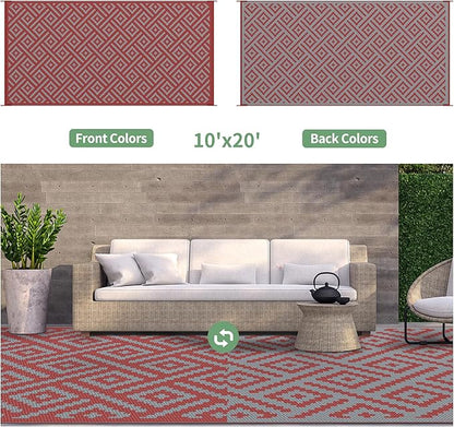 GENIMO Outdoor Rug for Patio Clearance, Lightweight Waterproof RV Camping Mat - Image 2