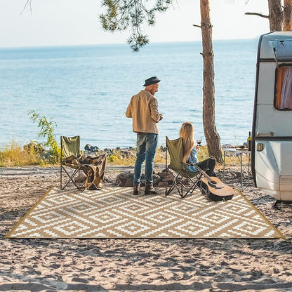 GENIMO Outdoor Rug for Patio Clearance, Reversible Plastic Straw Rugs for RV - Image 2