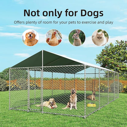 20'x10' Large Outdoor Dog Kennel, Heavy Duty Dog Enclosure - Image 7