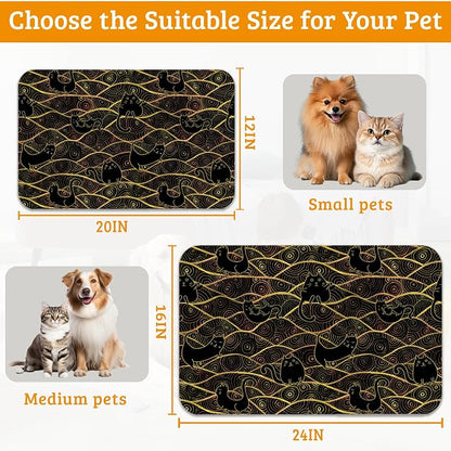 Japanese Cats Feeding Mat, Absorbent Quick-Dry Cat Dog Food and Water Bowl Mats - Image 6