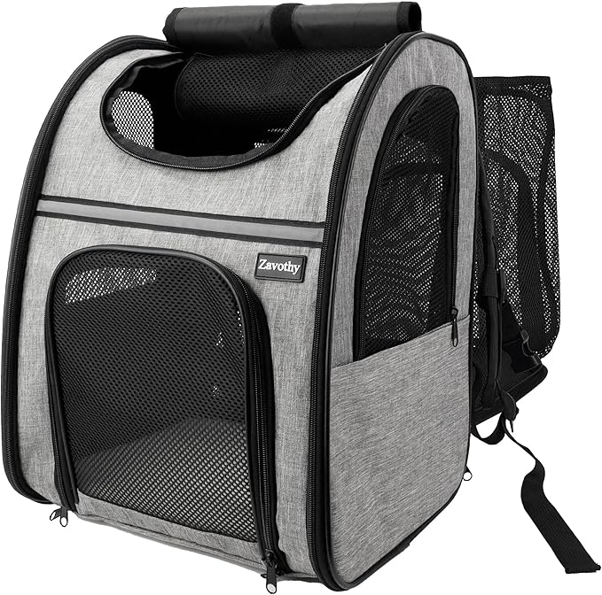 Zavothy Cat Backpack Carrier, Expandable Airline Approved Pet Backpack by Zavothy