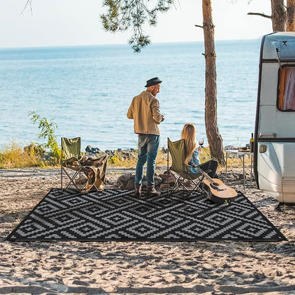 GENIMO Outdoor Rug 4x6 Waterproof, Reversible Mats, Outdoor Area Rug, Plastic - Image 2