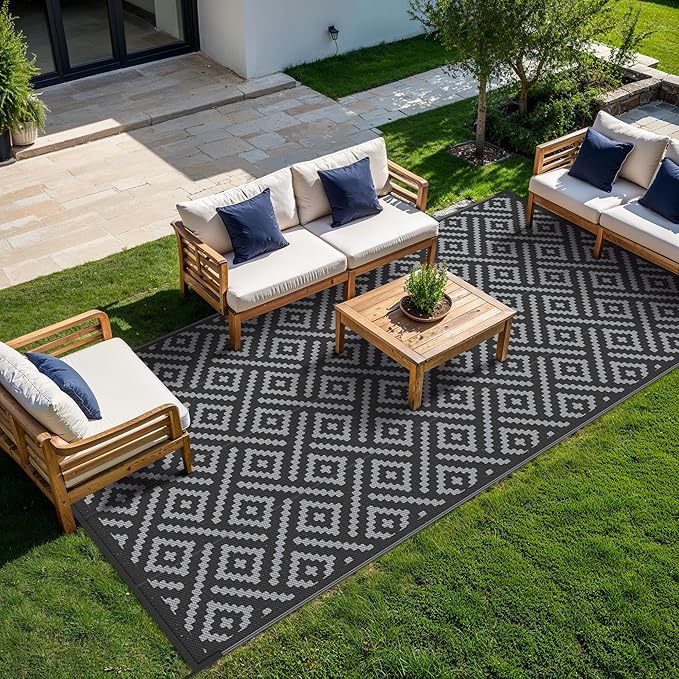 GENIMO Outdoor Rug for Patio Clearance, Reversible Plastic Camping Rugs - Image 3