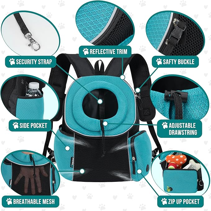 PetAmi Front Carrier Backpack, Ventilated Adjustable Pet Chest Carrier - Image 4