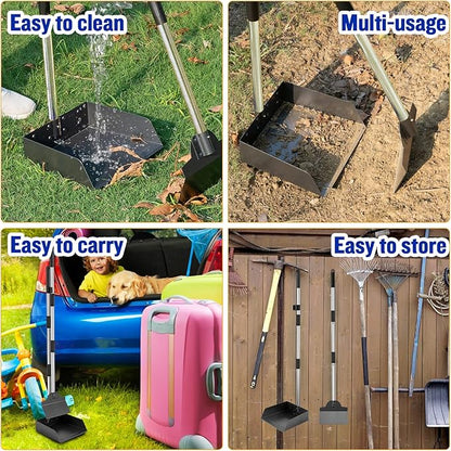 Dog Pooper Scooper for Large Dogs, 3 Pack Adjustable Long Handle Metal Tray - Image 7