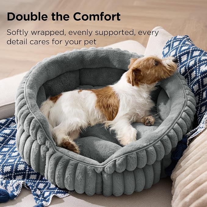 Bedsure ComfyFleece™ Medium Dog Bed, Washable Cute Pet Bed, Super Soft Corduroy - Image 2