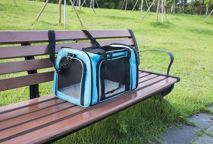Soft Sided Carrier for Small Medium Cats Dogs, TSA Airline Approved Collapsible - Image 9