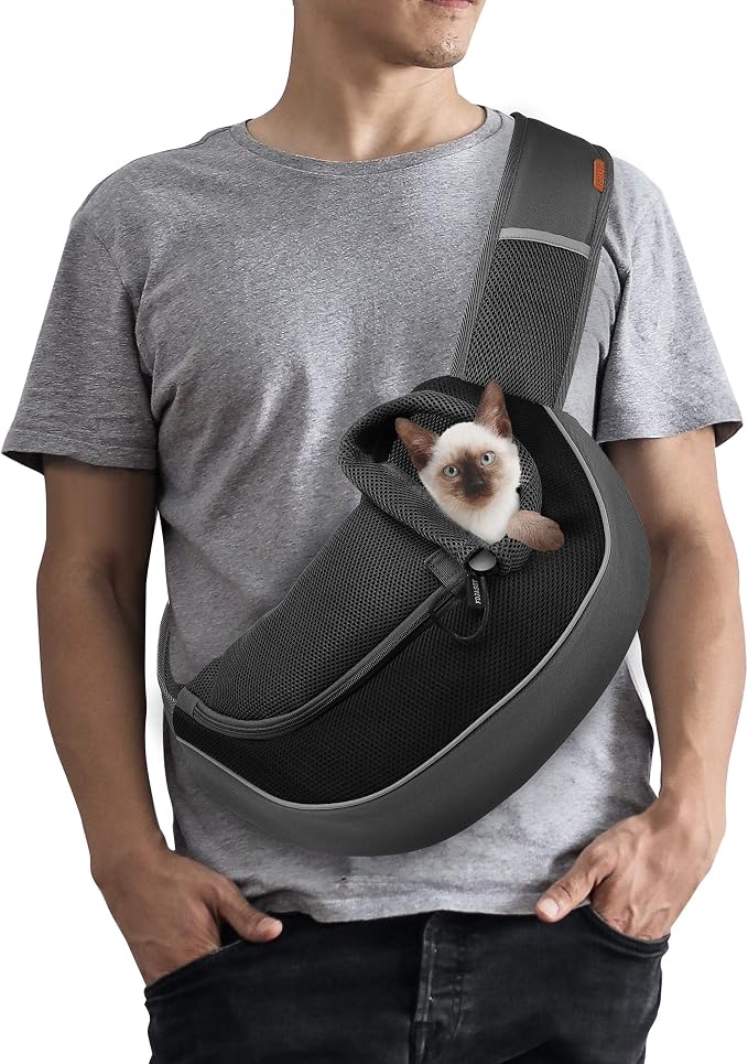 FDJASGY Pet Sling Carrier for Small Dogs Cats, Breathable Mesh Travelling Hand by FDJASGY