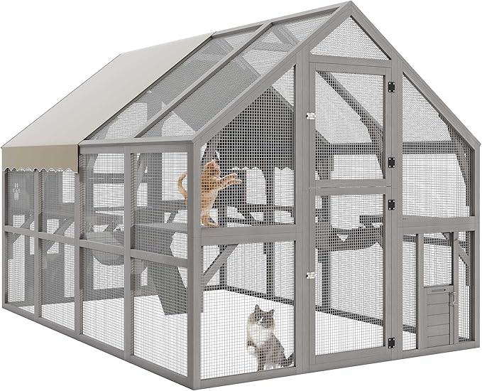 DWVO Extra Large Catio Outdoor Cat Enclosure, 110 inch Outside Cattery by DWVO