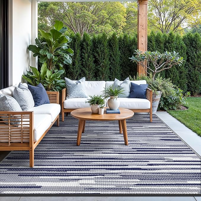 GENIMO Outdoor Rug for Patio Clearance, Reversible Plastic Straw Rugs for RV - Image 3