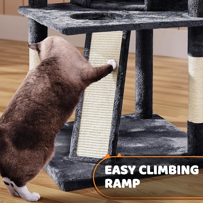 Yaheetech 68.5in Cat Tree for Large Cats, Large Condo, Stable Pet Play House - Image 7
