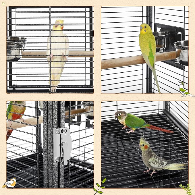 Yaheetech 25.5'' Wrought Iron Bird Travel Carrier Cage Parrot Cage - Image 8