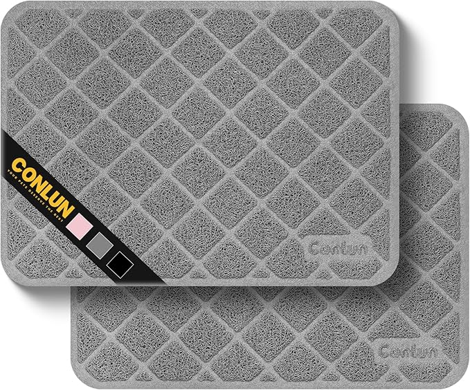 Cat Litter Mat Litter Trapping Mat, Less Waste Cat Litter Box Mat by Conlun