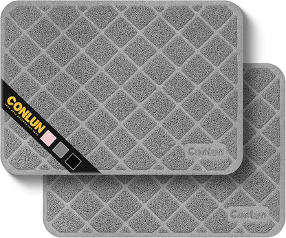 Cat Litter Mat Litter Trapping Mat, Less Waste Cat Litter Box Mat by Conlun