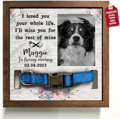 Customized Pet Keepsake Frame Dead Pet Xmas Memorial Dog Remembrance Frame by Bfigift