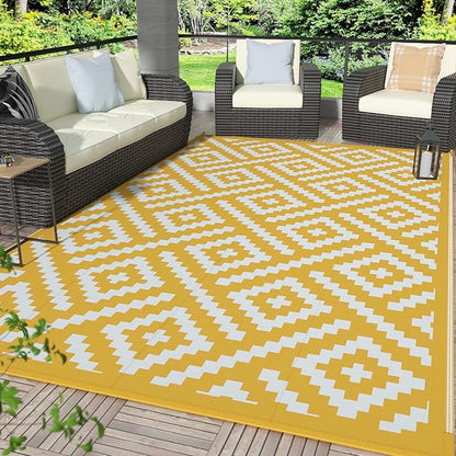 GENIMO Outdoor Rug for Patio Clearance, Lightweight Waterproof RV Camping Mat by GENIMO