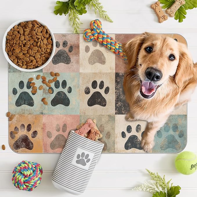 Cute Cat Paw Print Dog Food Mat - Image 7