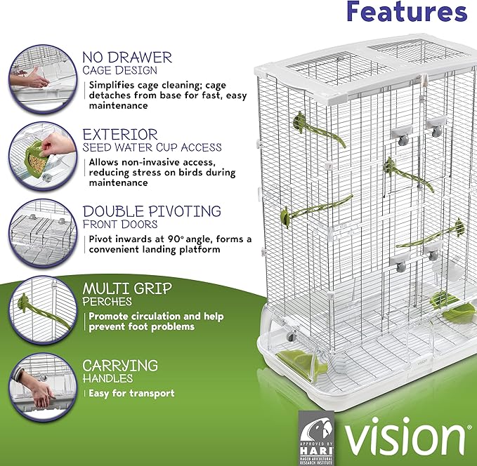 Vision M02 Wire Bird Cage, Bird Home - Image 2